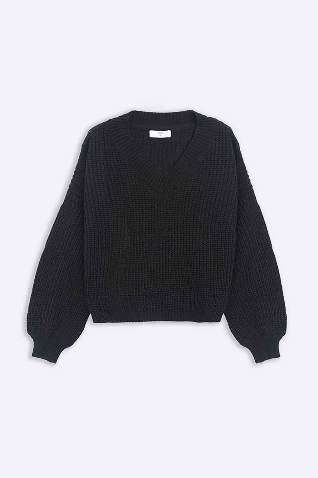 BLACK BASIC CRICKET JUMPER