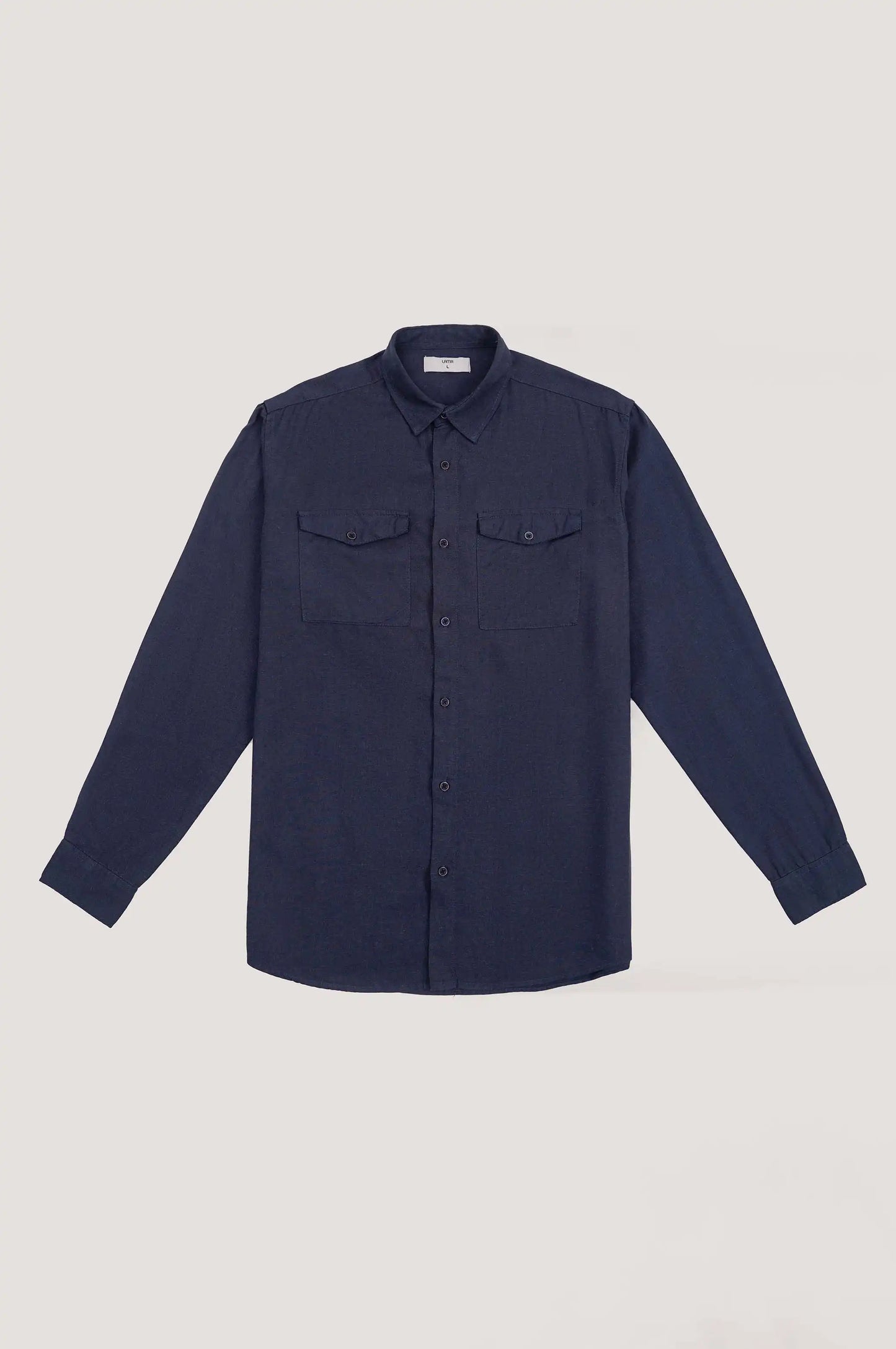 Men Navy Button Down Shirt
