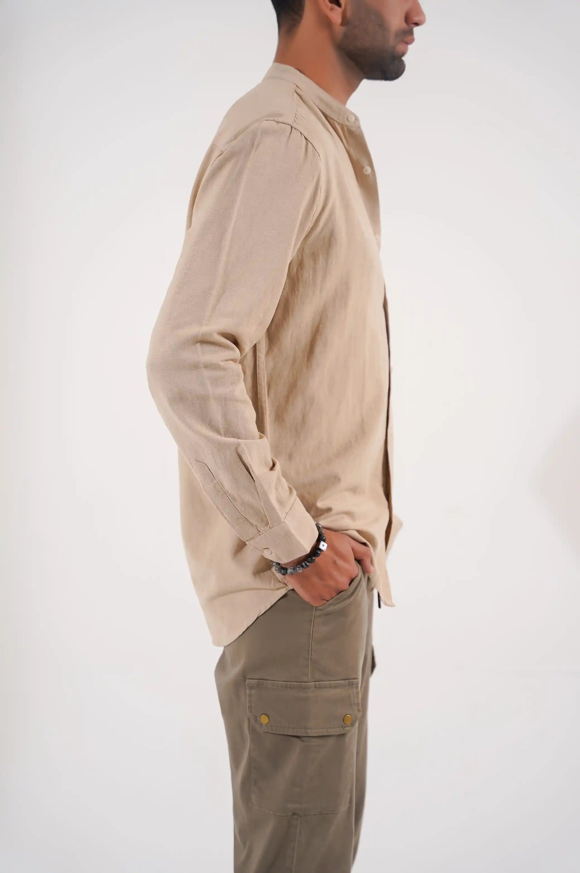 Beige Button Down Shirt