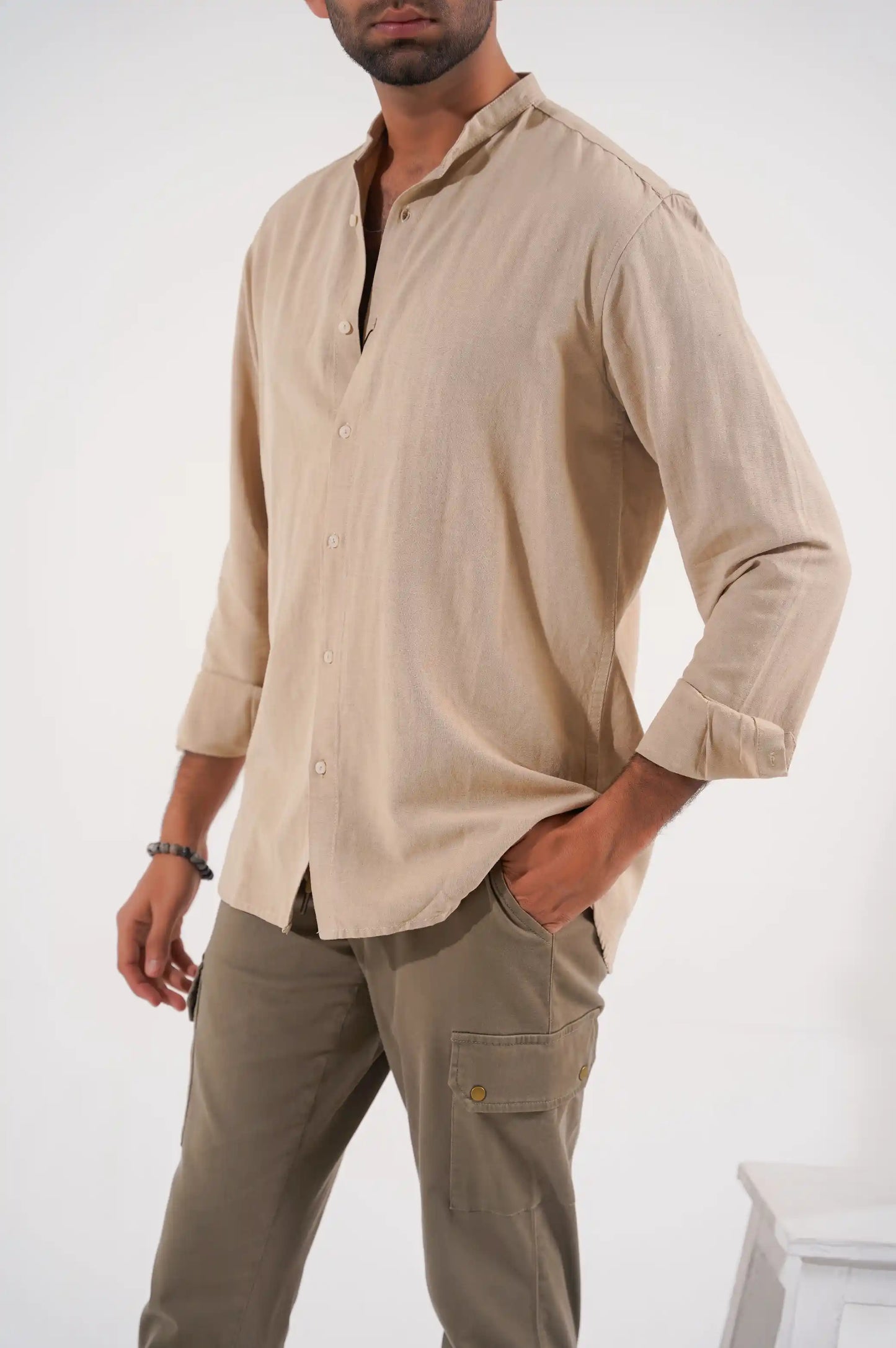 Beige Button Down Shirt