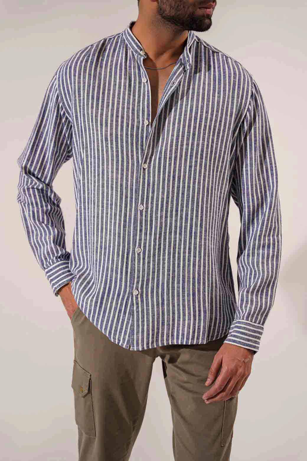 BLUE STRIPE BUTTON DOWN SHIRT