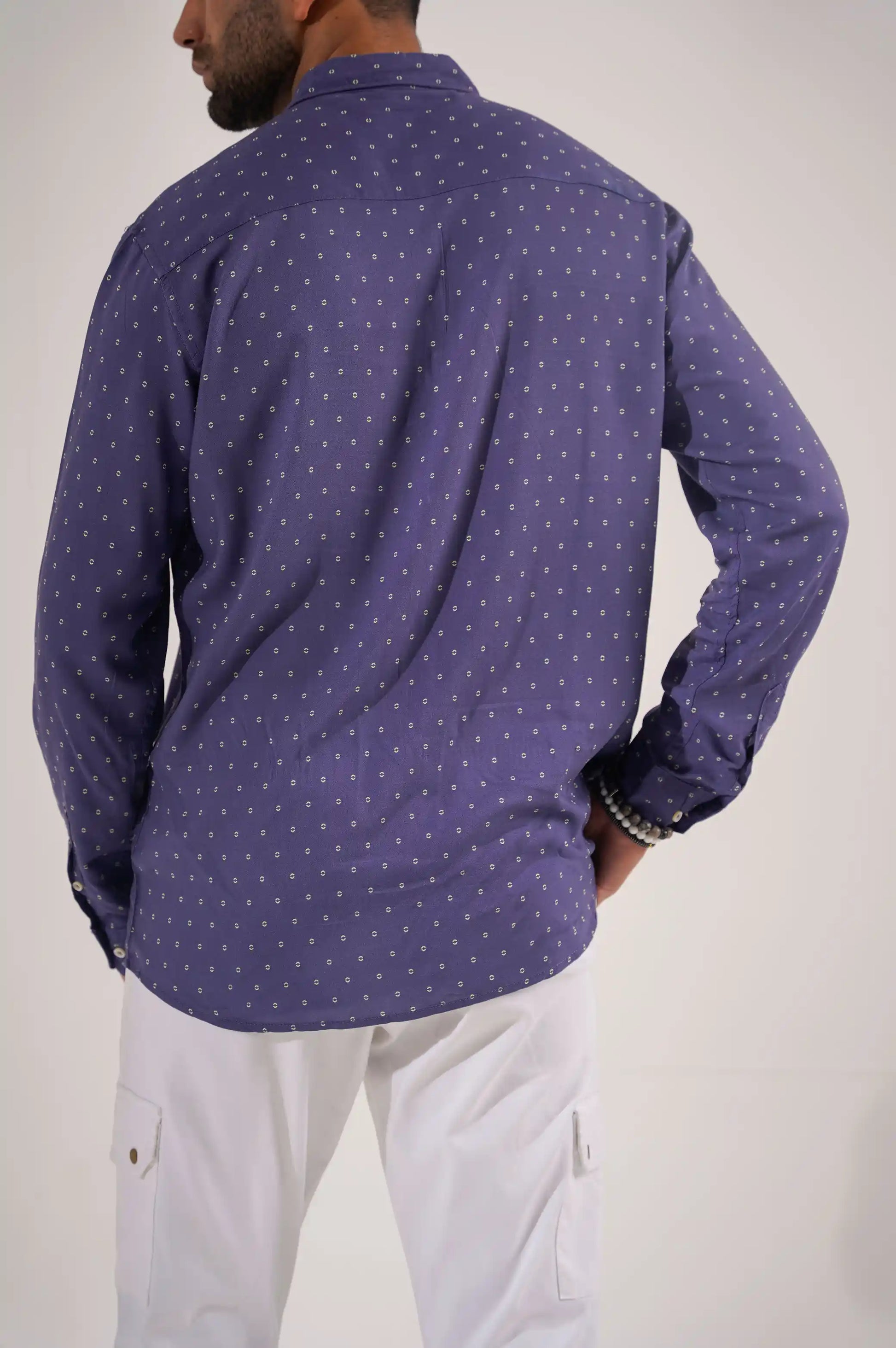 Blue Dotted Button Down Shirt