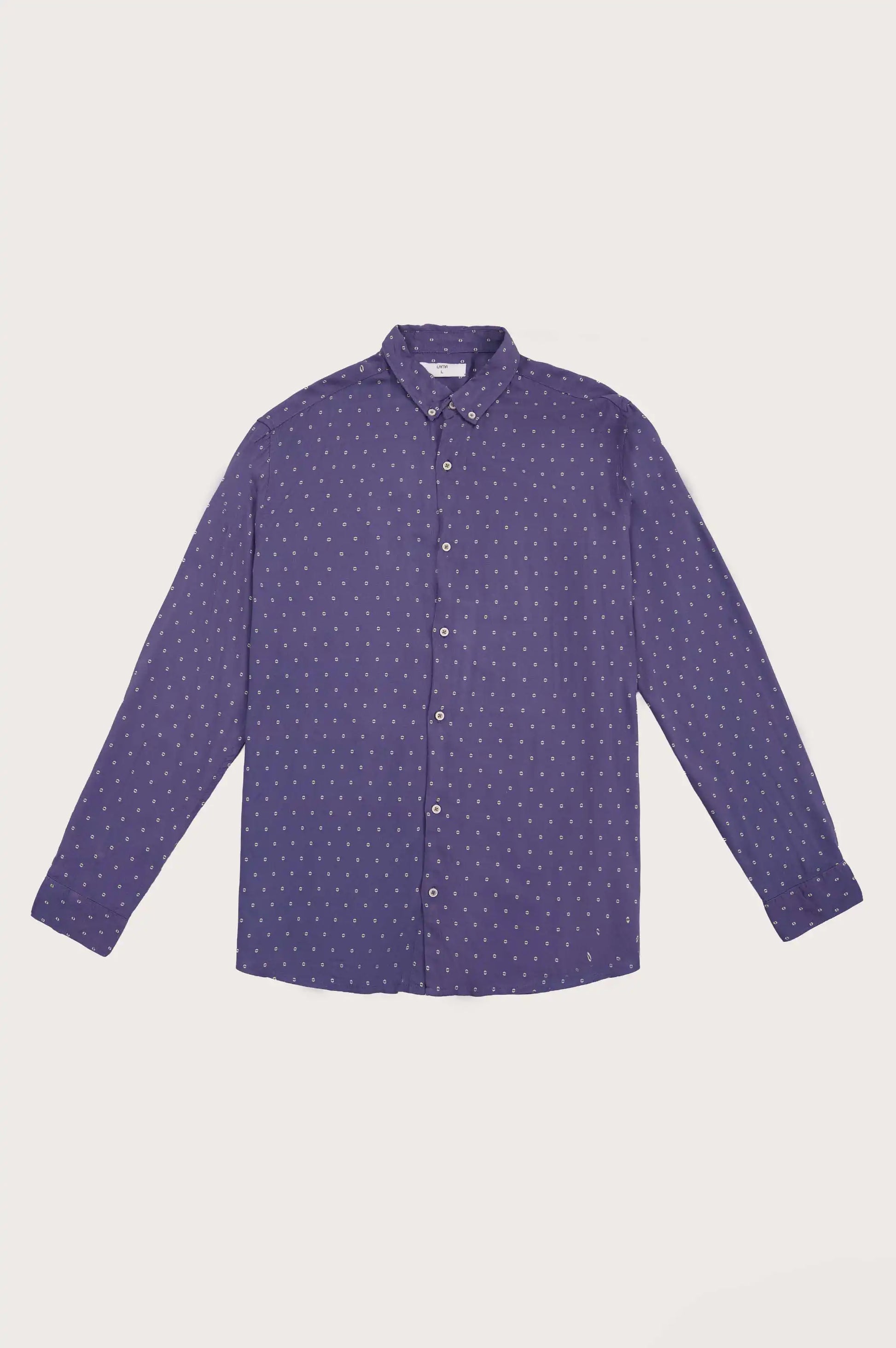 Blue Dotted Button Down Shirt