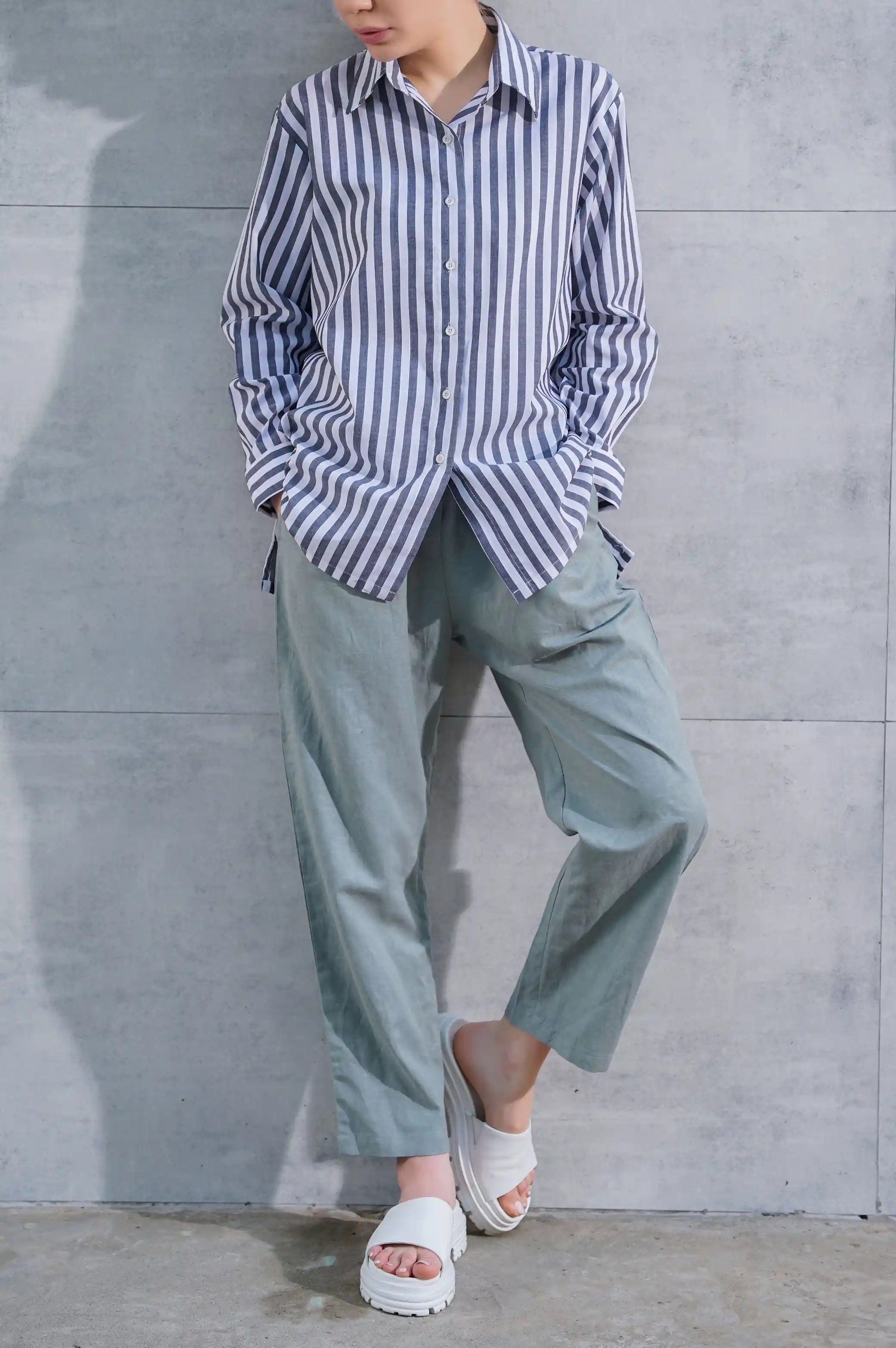 Black Stripes Button Down Shirt