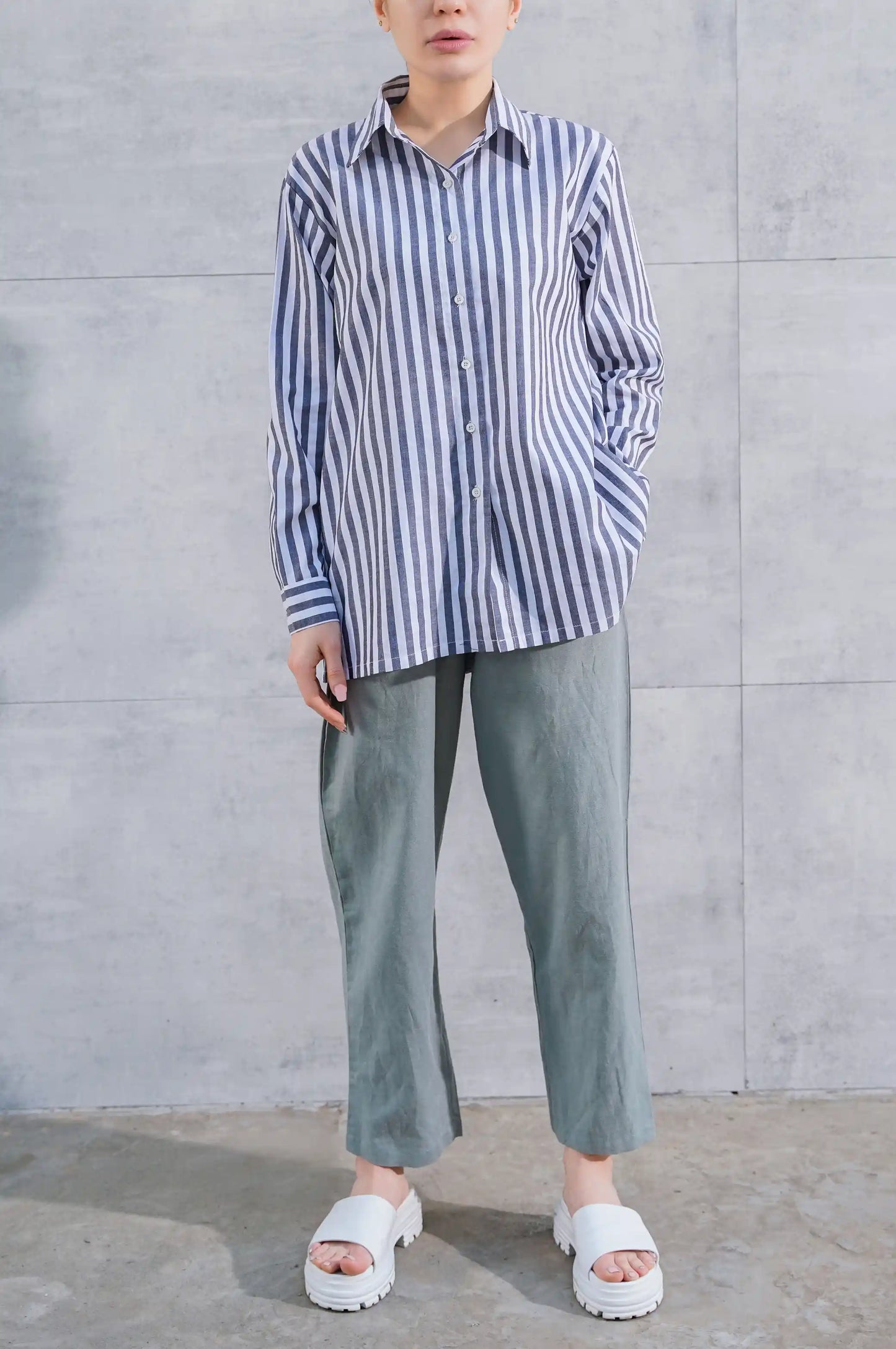 Black Stripes Button Down Shirt