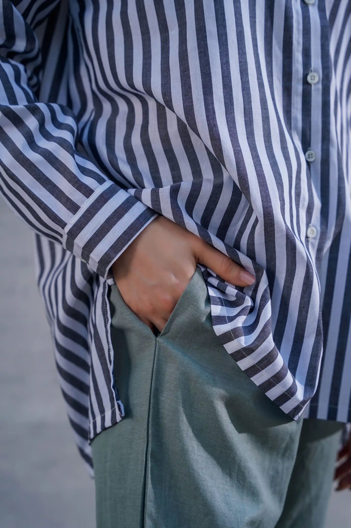 Black Stripes Button Down Shirt