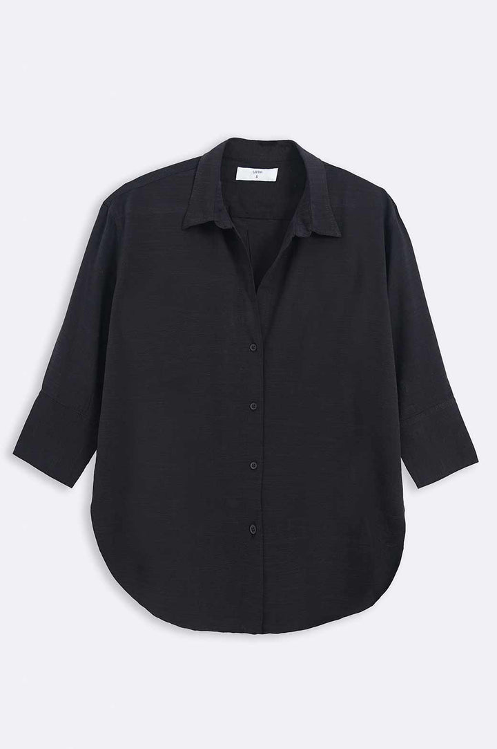 BLACK BUTTON DOWN SHIRT