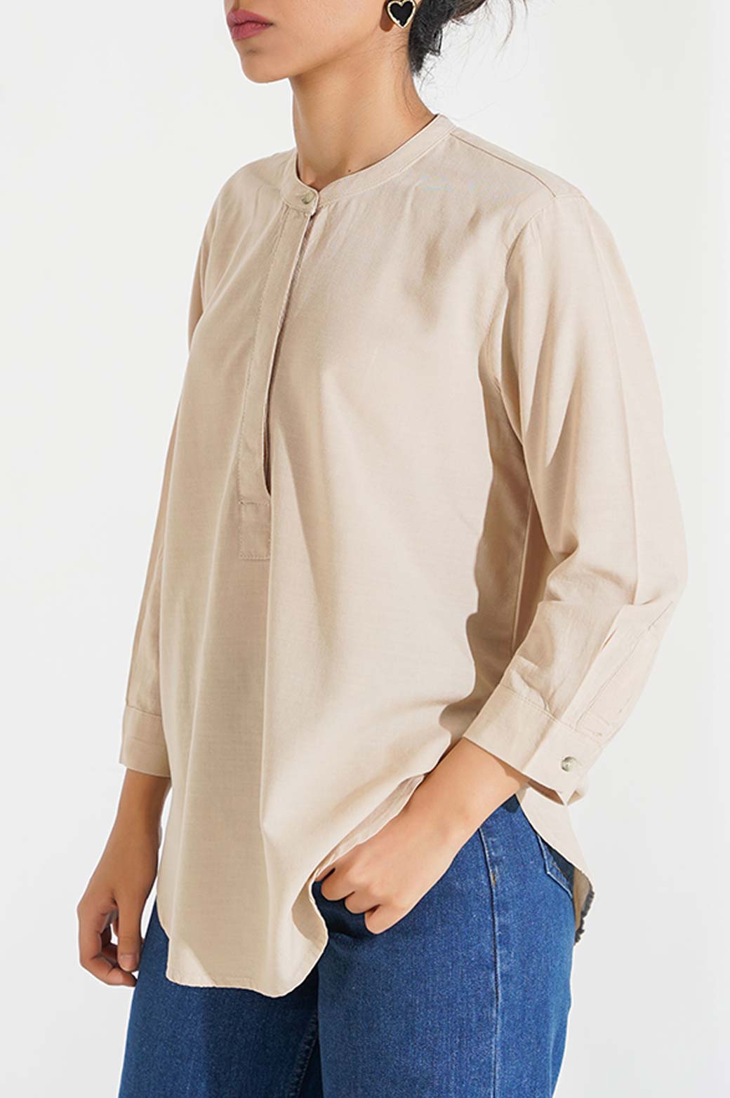 SKIN BAND COLLAR SHIRT
