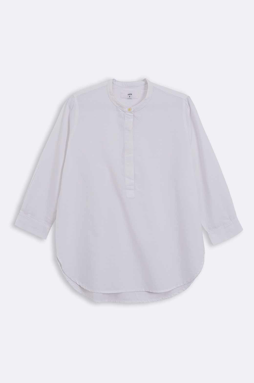 WHITE BAND COLLAR SHIRT