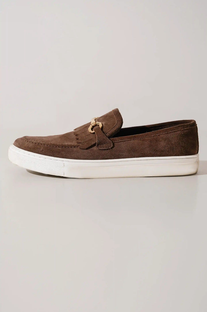 BROWN BUCKLED LOAFERS
