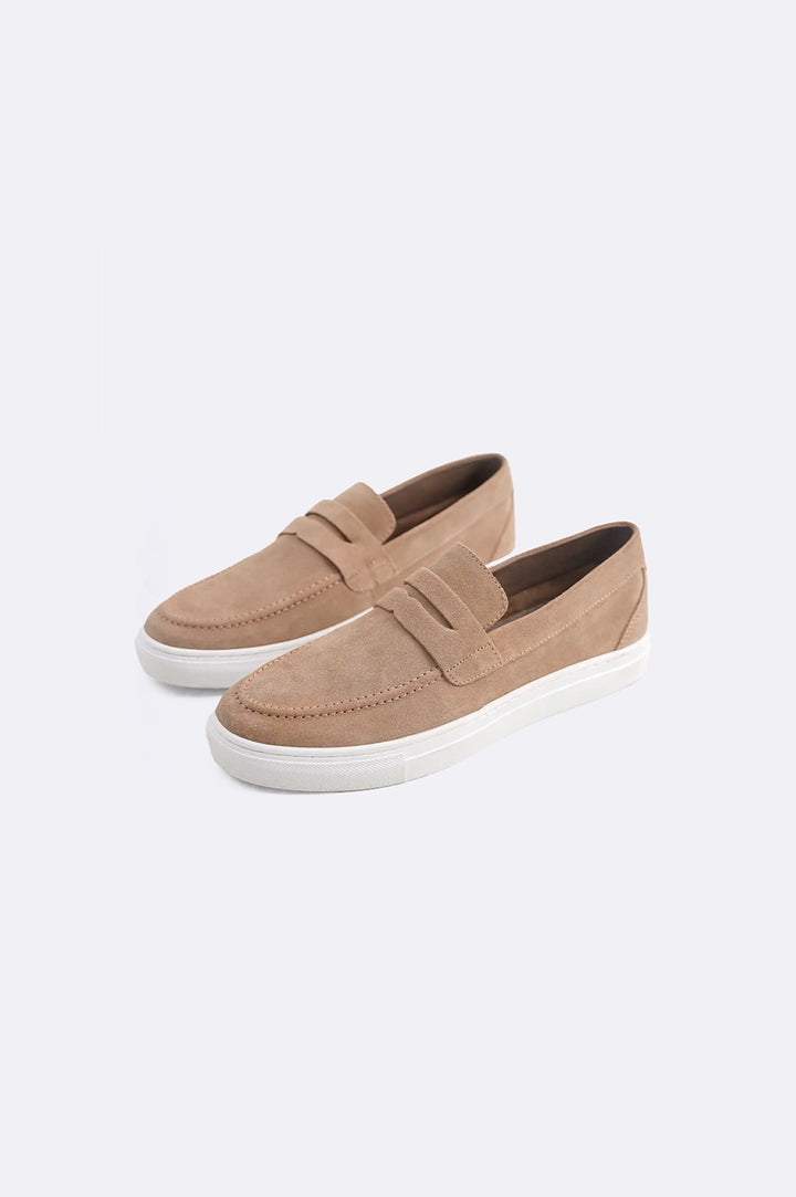 TAUPE SLIP ON LOAFERS