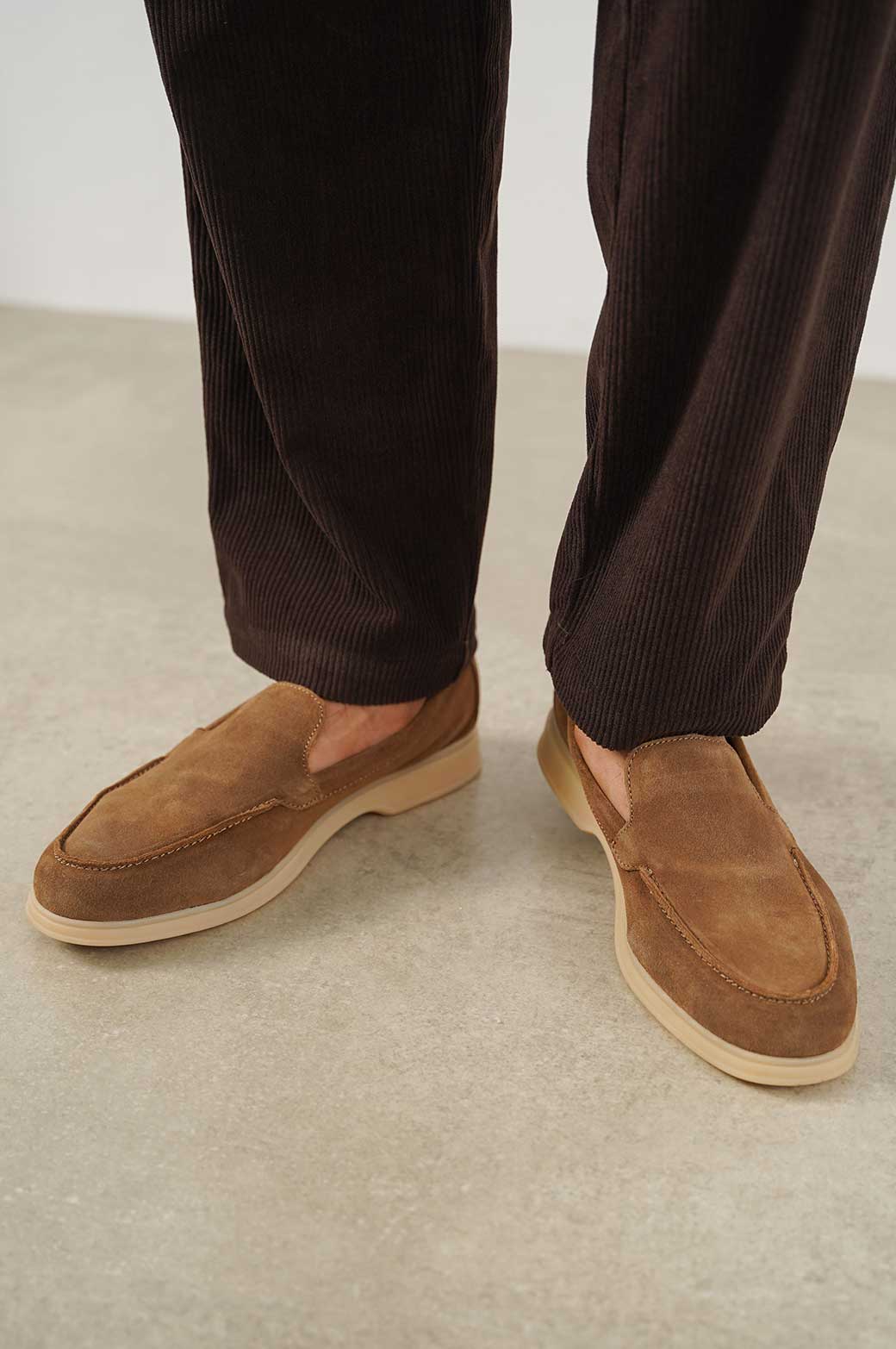 CAMEL COMFORTABLE LEATHER LOAFERS
