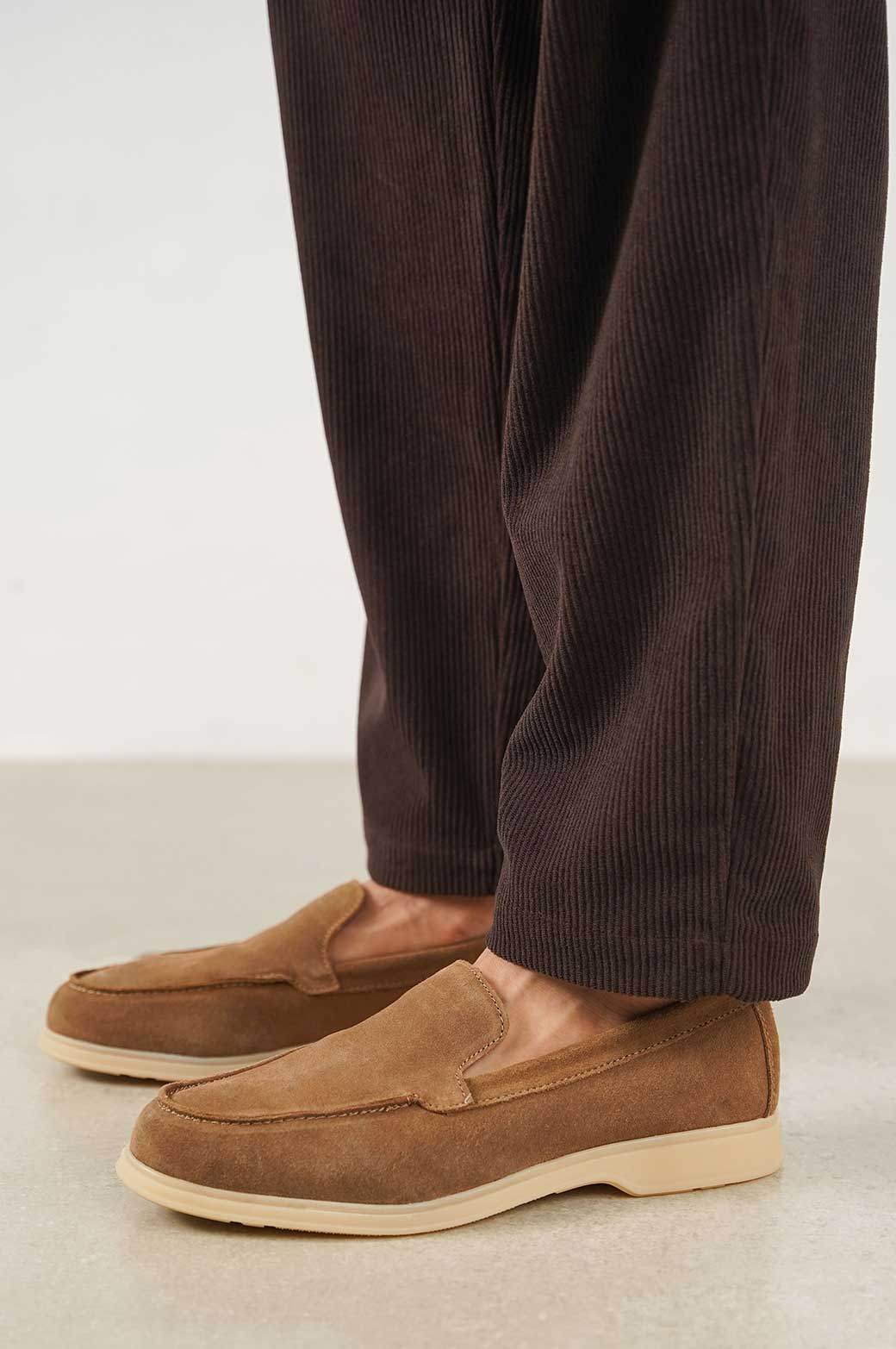 CAMEL COMFORTABLE LEATHER LOAFERS