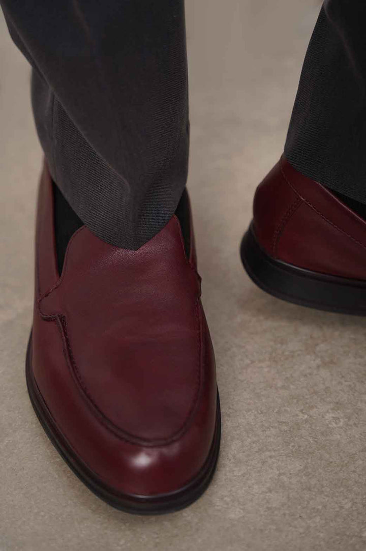 BURGUNDY CASUAL SUMMER LOAFERS