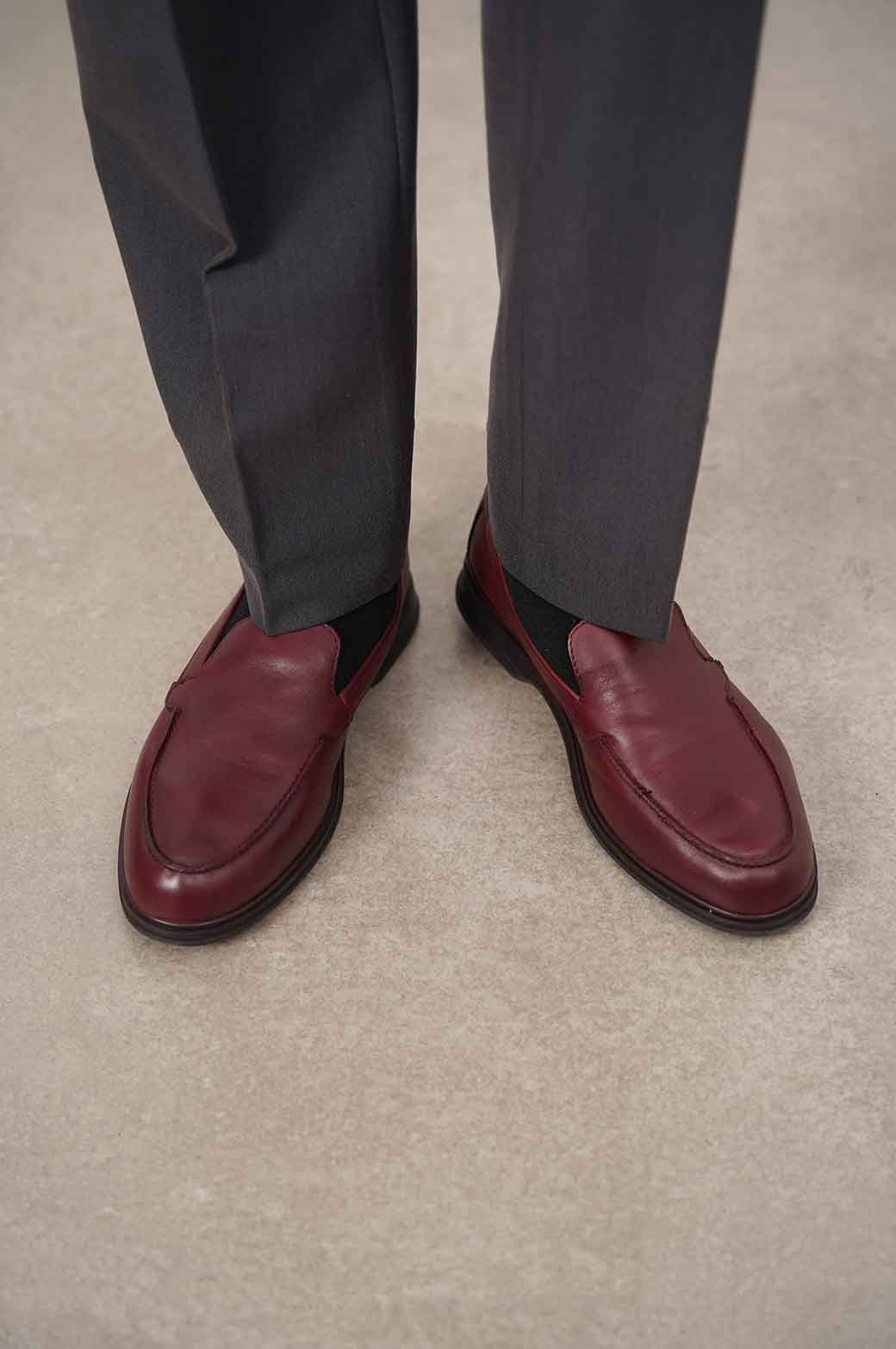 BURGUNDY CASUAL SUMMER LOAFERS