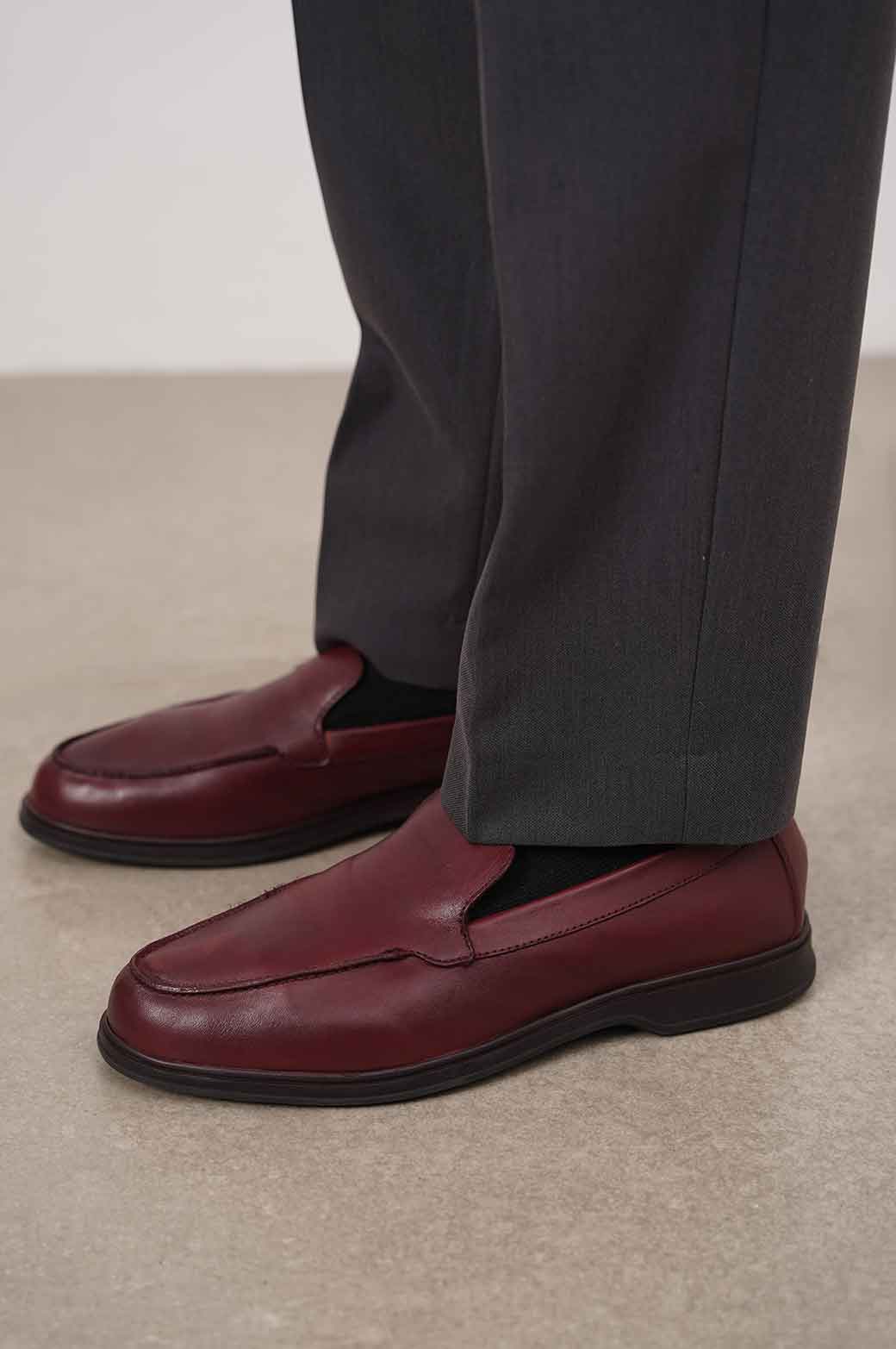 BURGUNDY CASUAL SUMMER LOAFERS
