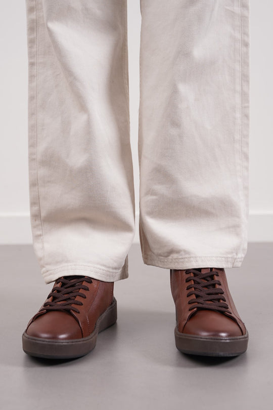DARK BROWN CLASSIC BROWN LEATHER SNEAKERS