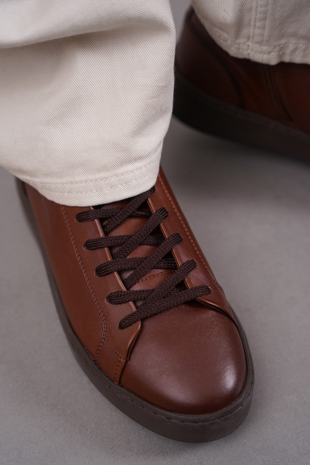 DARK BROWN CLASSIC BROWN LEATHER SNEAKERS