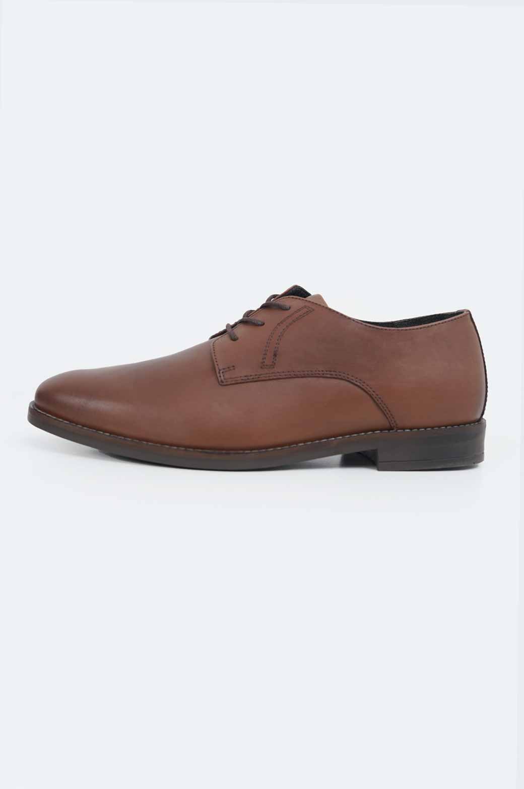BROWN LACE-UP DERBY SHOES