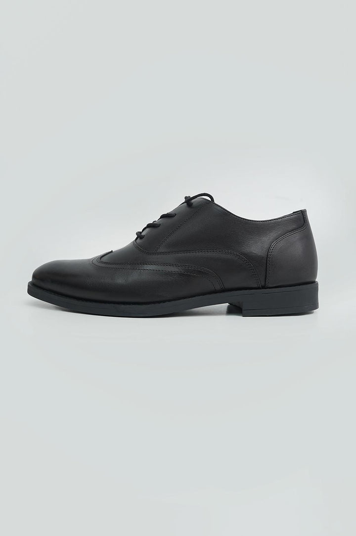 BLACK WING TIP LEATHER SHOES