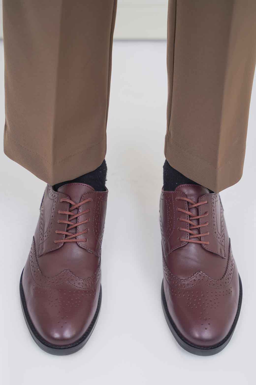 BURGUNDY CLASSSIC LEATHER BROGUES