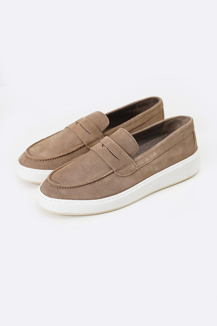 TAUPE PENNY LOAFERS