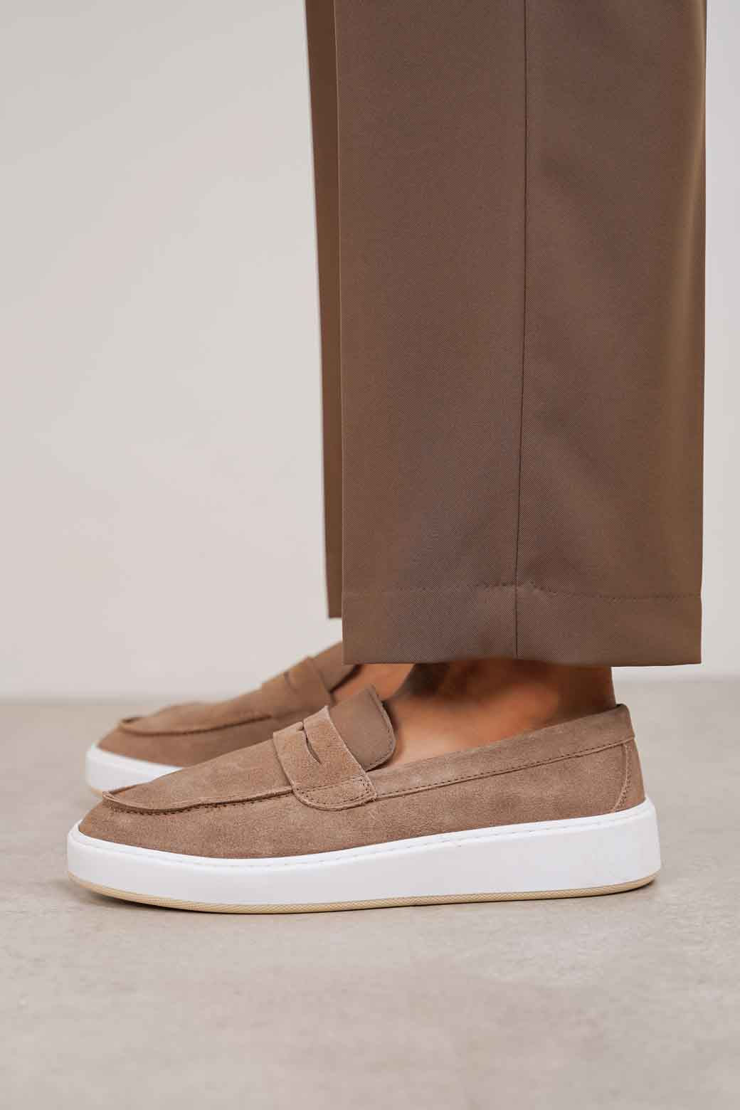 TAUPE PENNY LOAFERS
