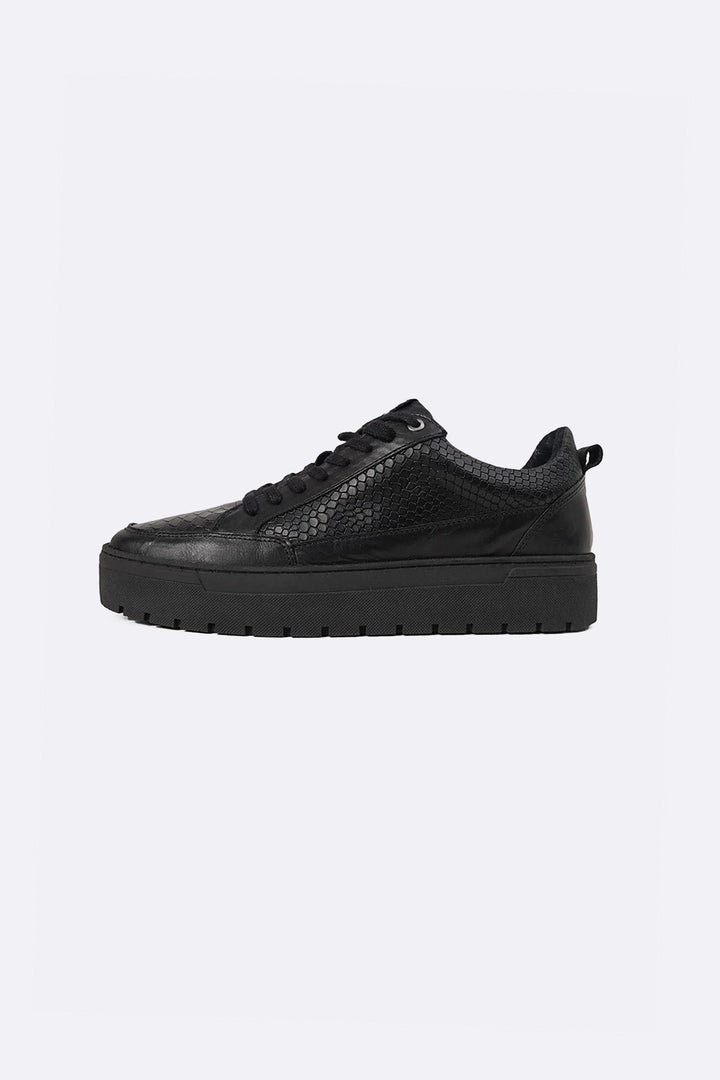 TEXTURED LEATHER SNEAKERS