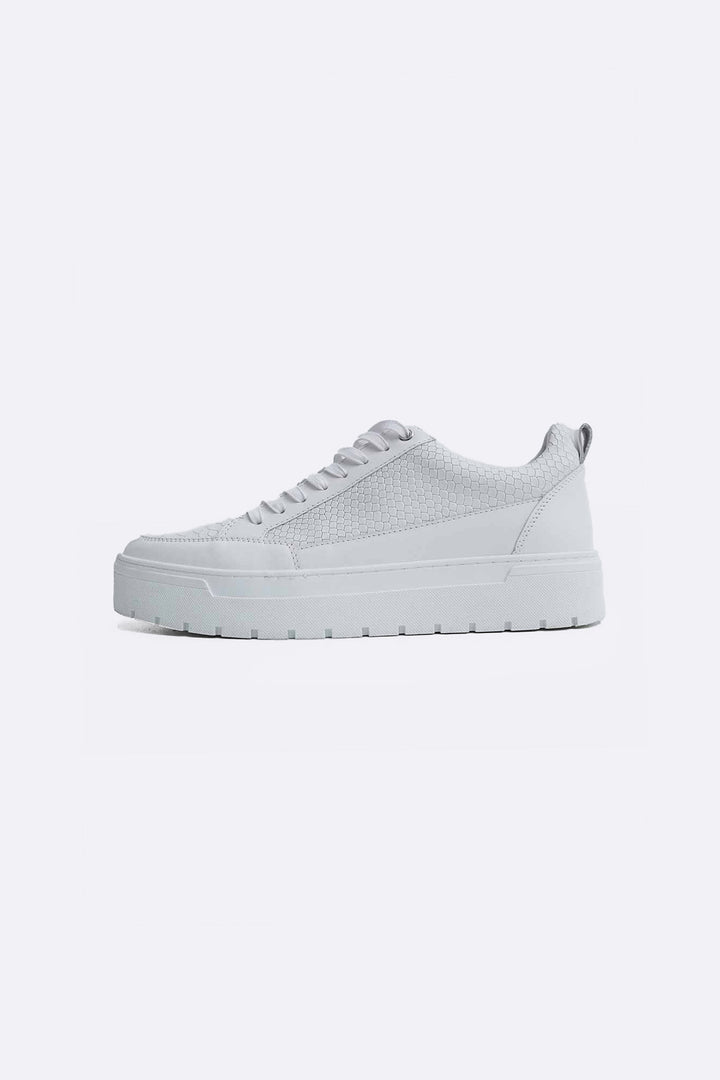 TEXTURED LEATHER SNEAKERS