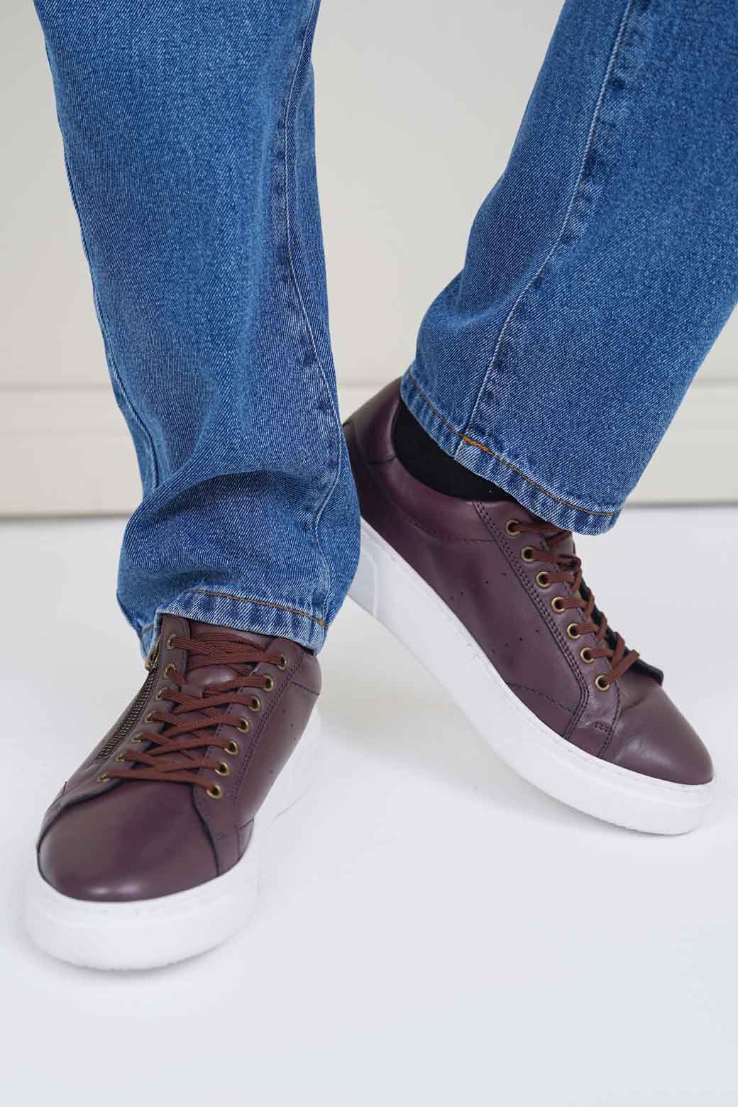 BURGANDY PLATFORM SNEAKERS