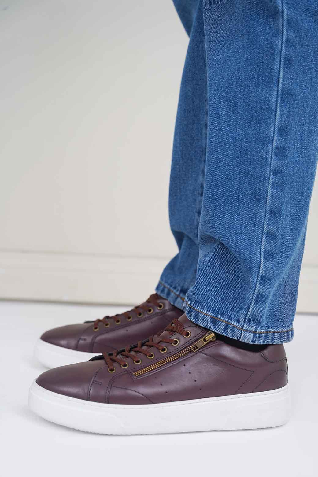 BURGANDY PLATFORM SNEAKERS