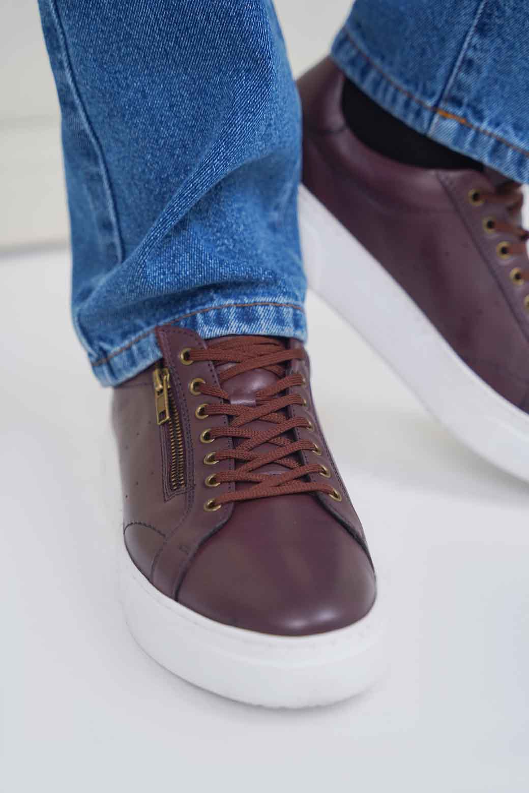 BURGANDY PLATFORM SNEAKERS