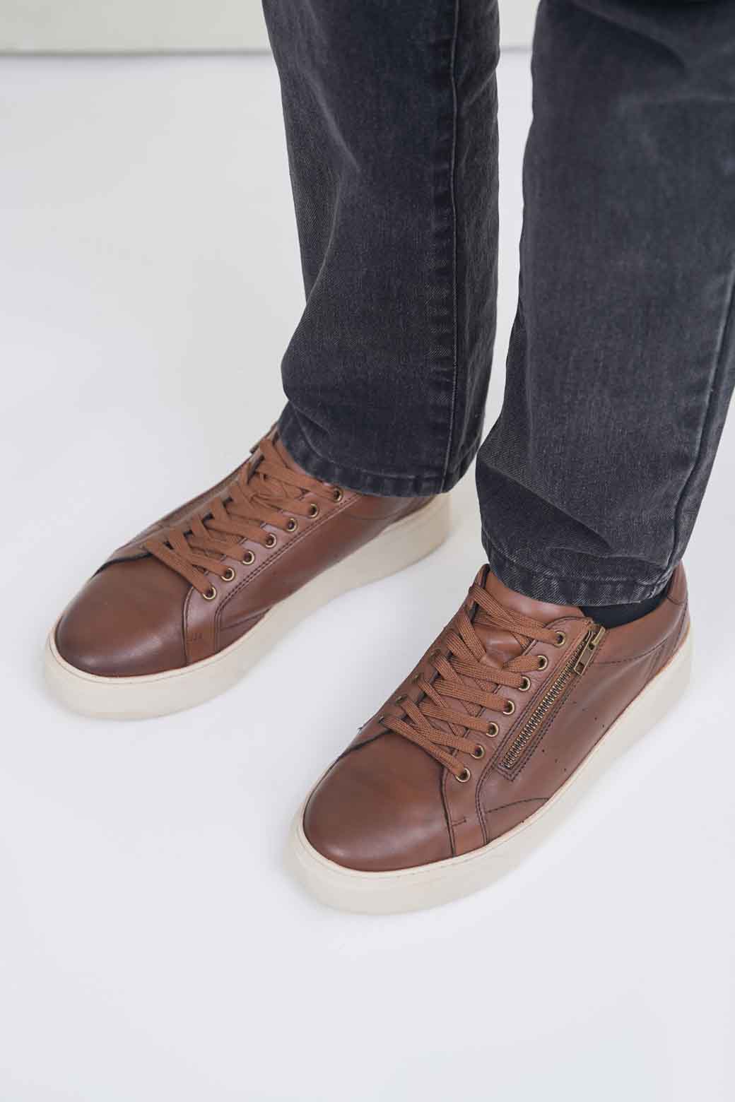 TAN PLATFORM SNEAKERS