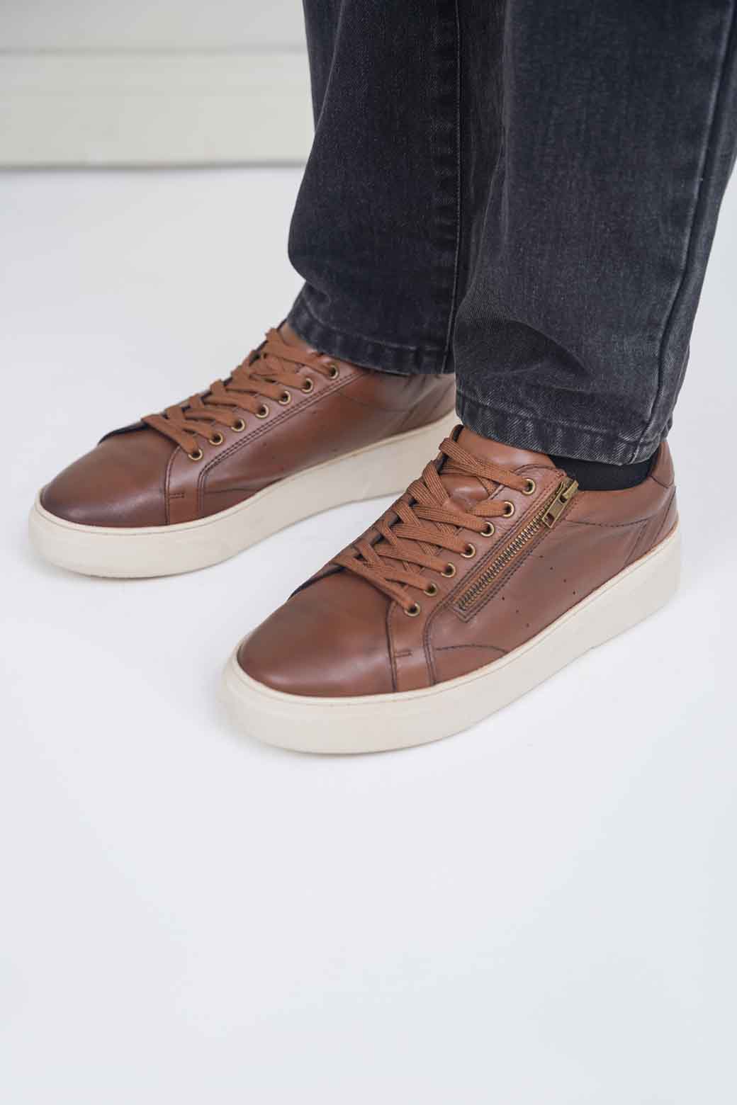 TAN PLATFORM SNEAKERS