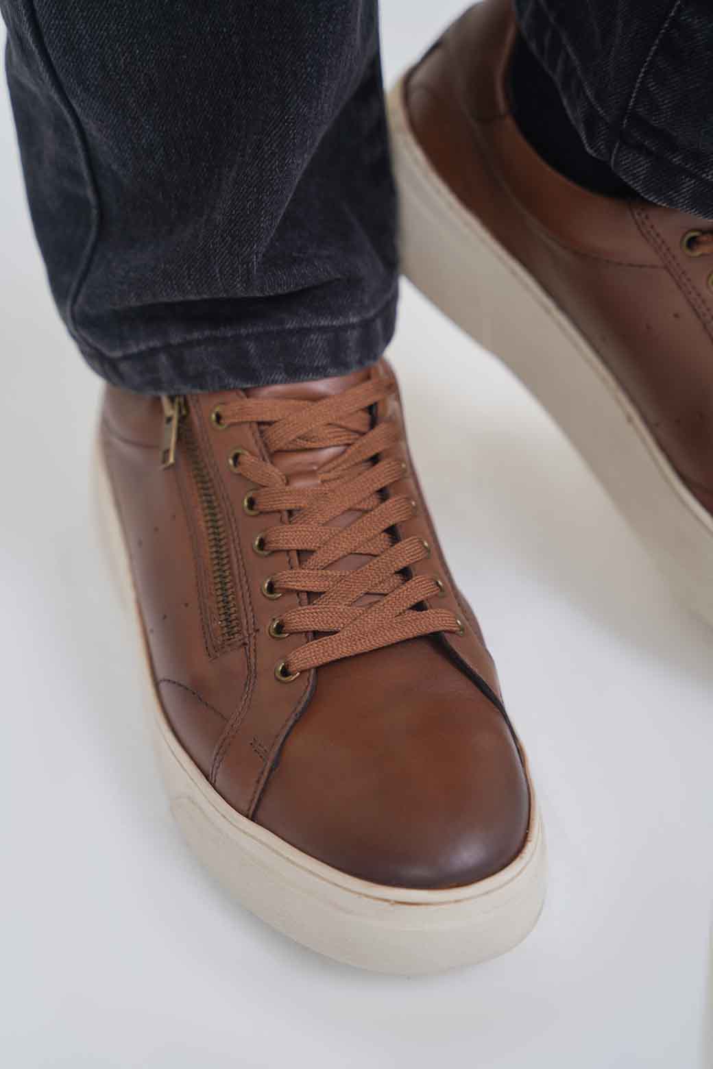 TAN PLATFORM SNEAKERS