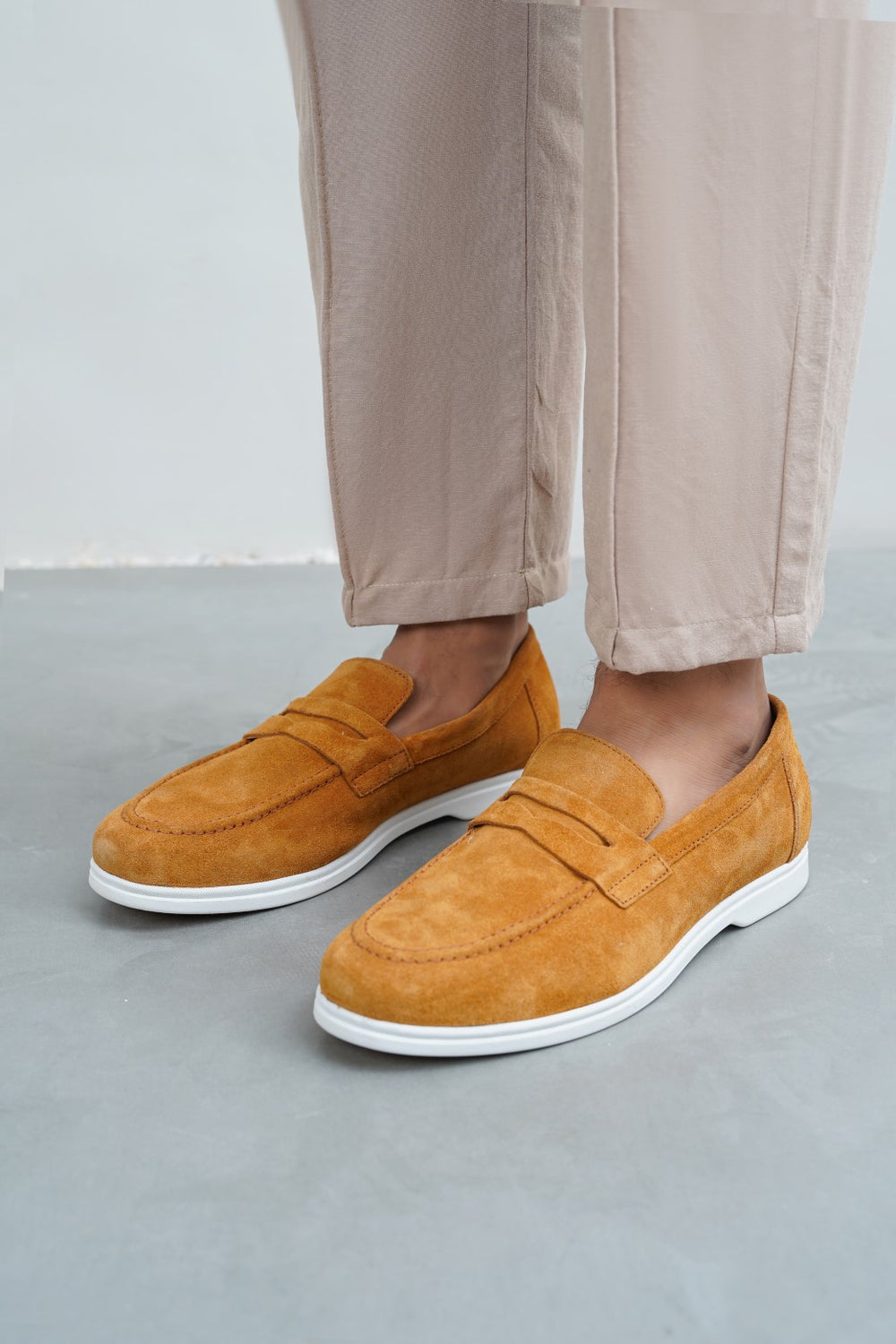 HONEY LEATHER LOAFERS