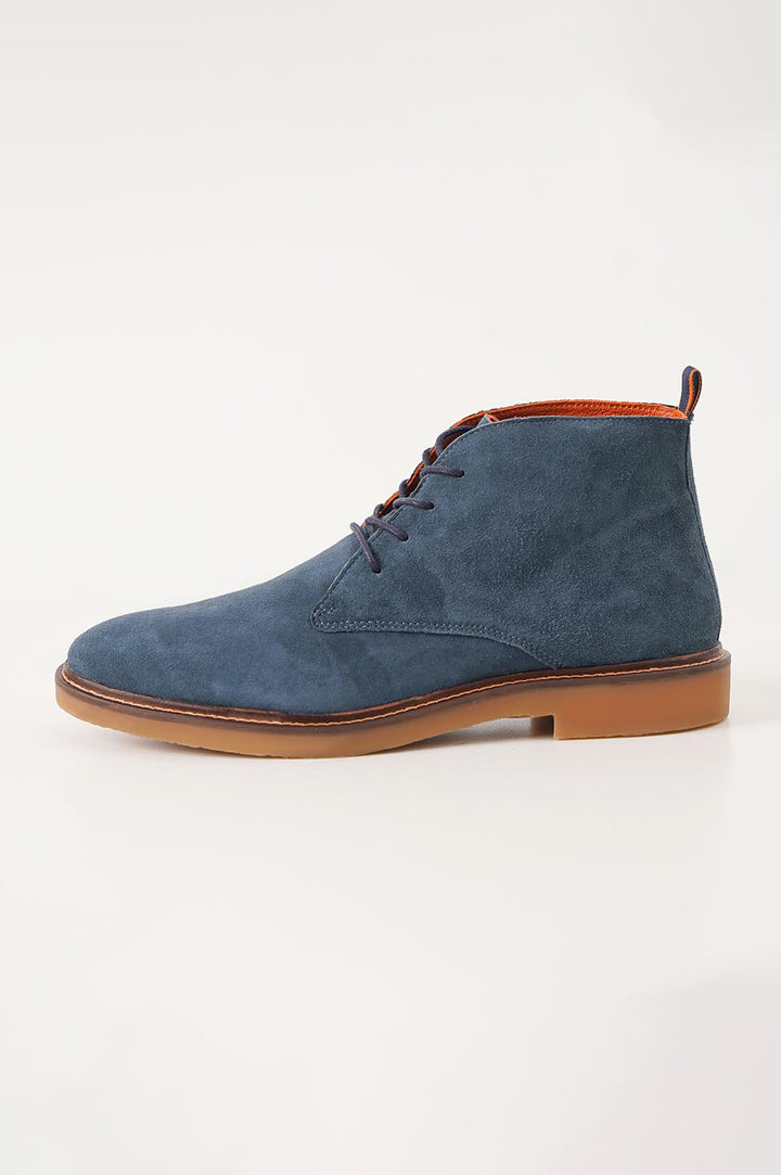 NAVY SUEDE CHUKKA BOOTS