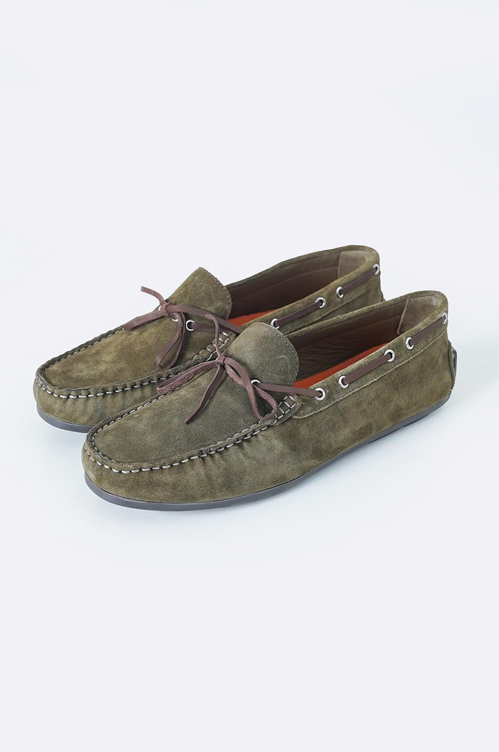 OLIVE CLASSIC LEATHER MOCCASINS