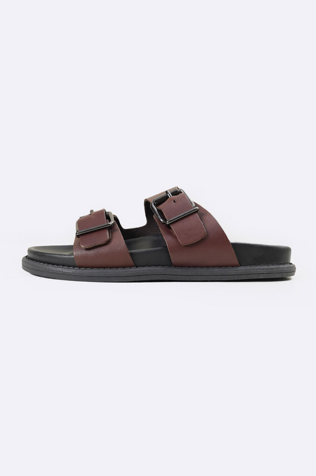 DARK BROWN LEATHER SLIPPERS
