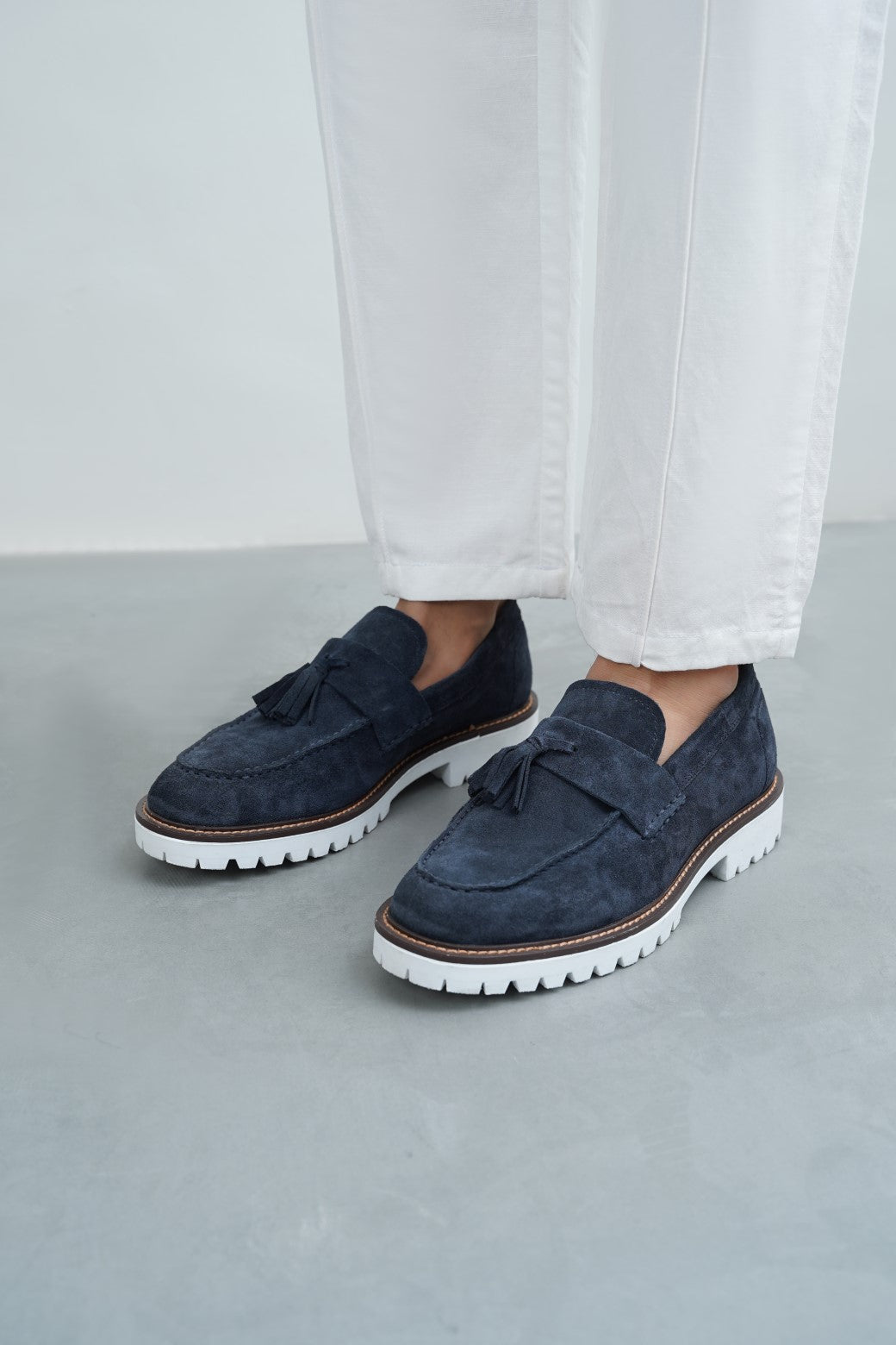NAVY TASSEL LOAFERS