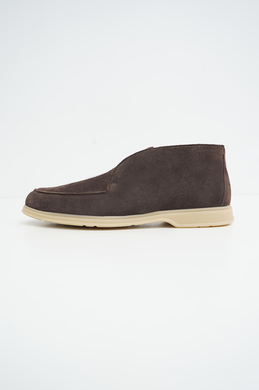 BROWN HIGH-TOP LEATHER LOAFERS