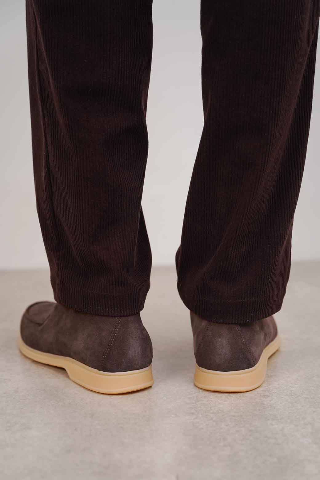 BROWN HIGH-TOP LEATHER LOAFERS