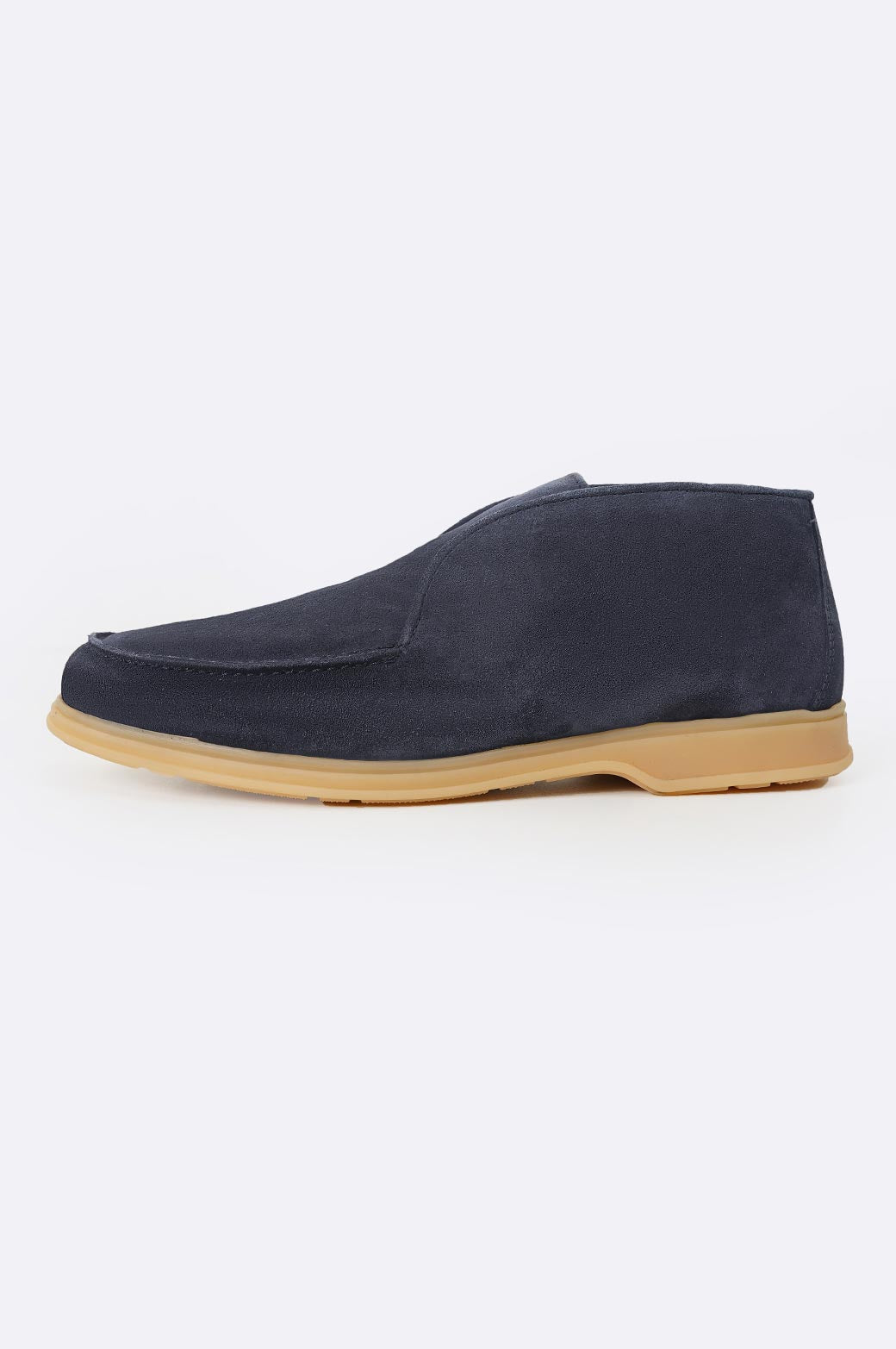 DARK NAVY HIGH-TOP LEATHER LOAFERS