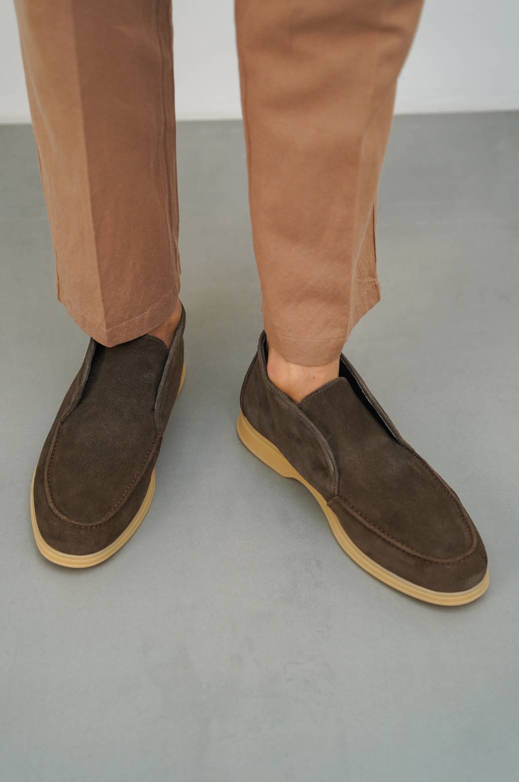 RUST HIGH-TOP LEATHER LOAFERS