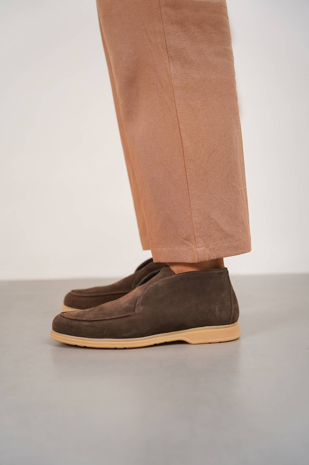 RUST HIGH-TOP LEATHER LOAFERS