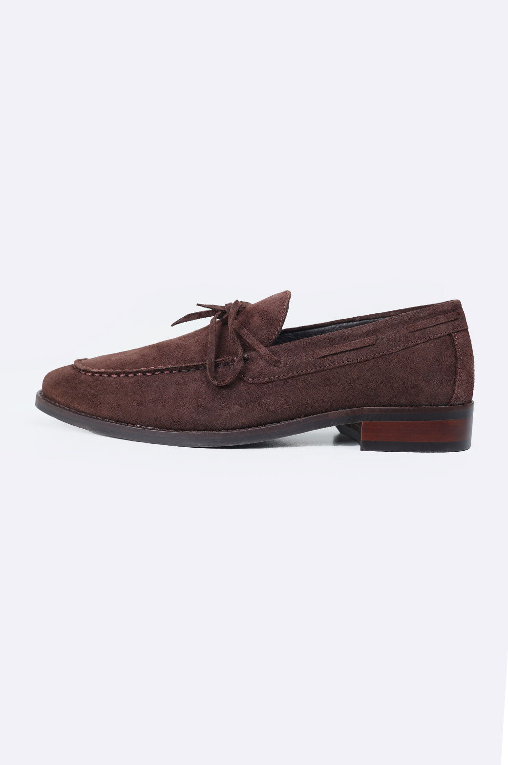 CHOCOLATE BOW LEATHER LOAFERS
