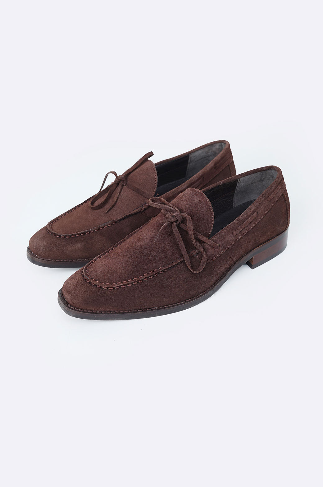 CHOCOLATE BOW LEATHER LOAFERS