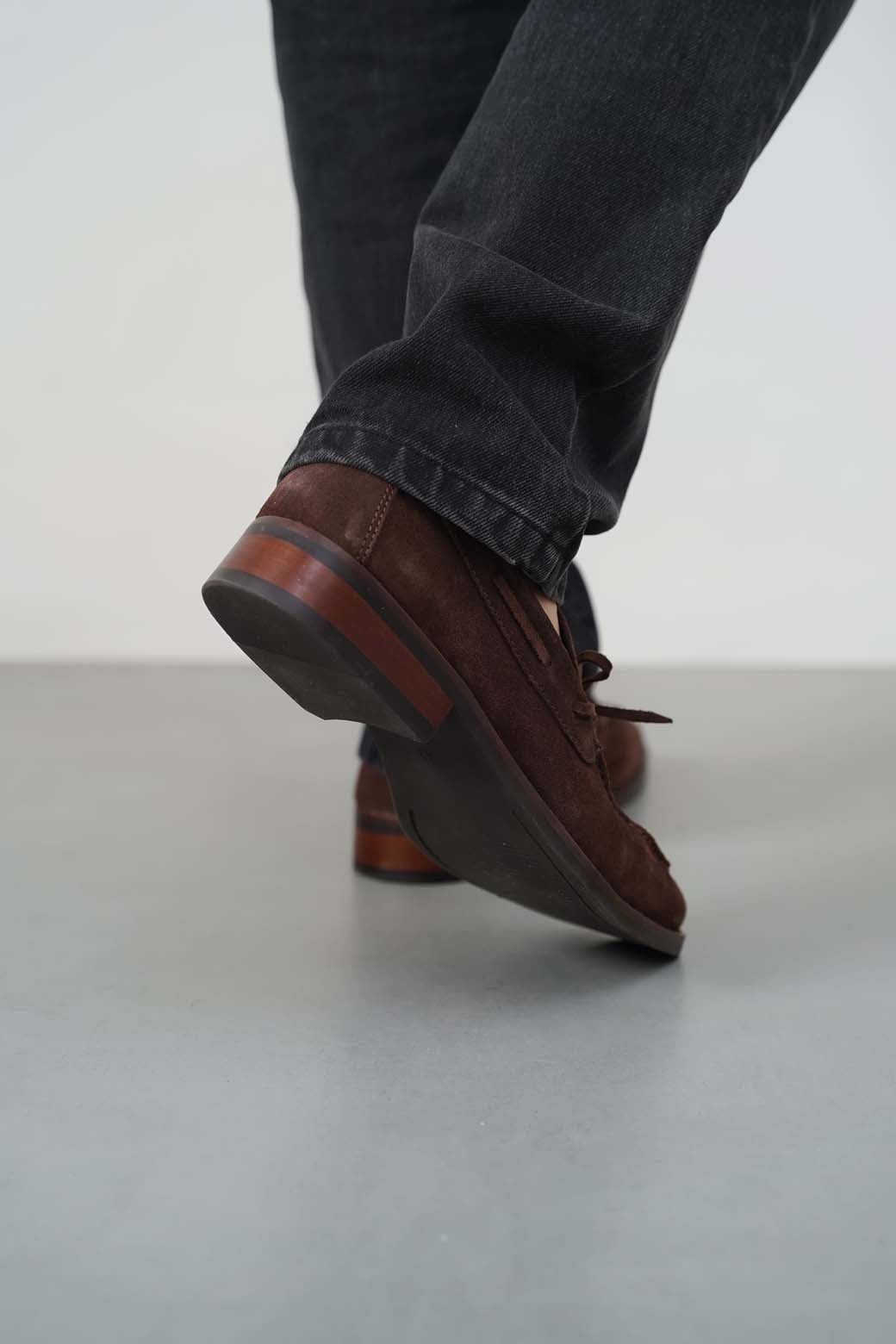 CHOCOLATE BOW LEATHER LOAFERS