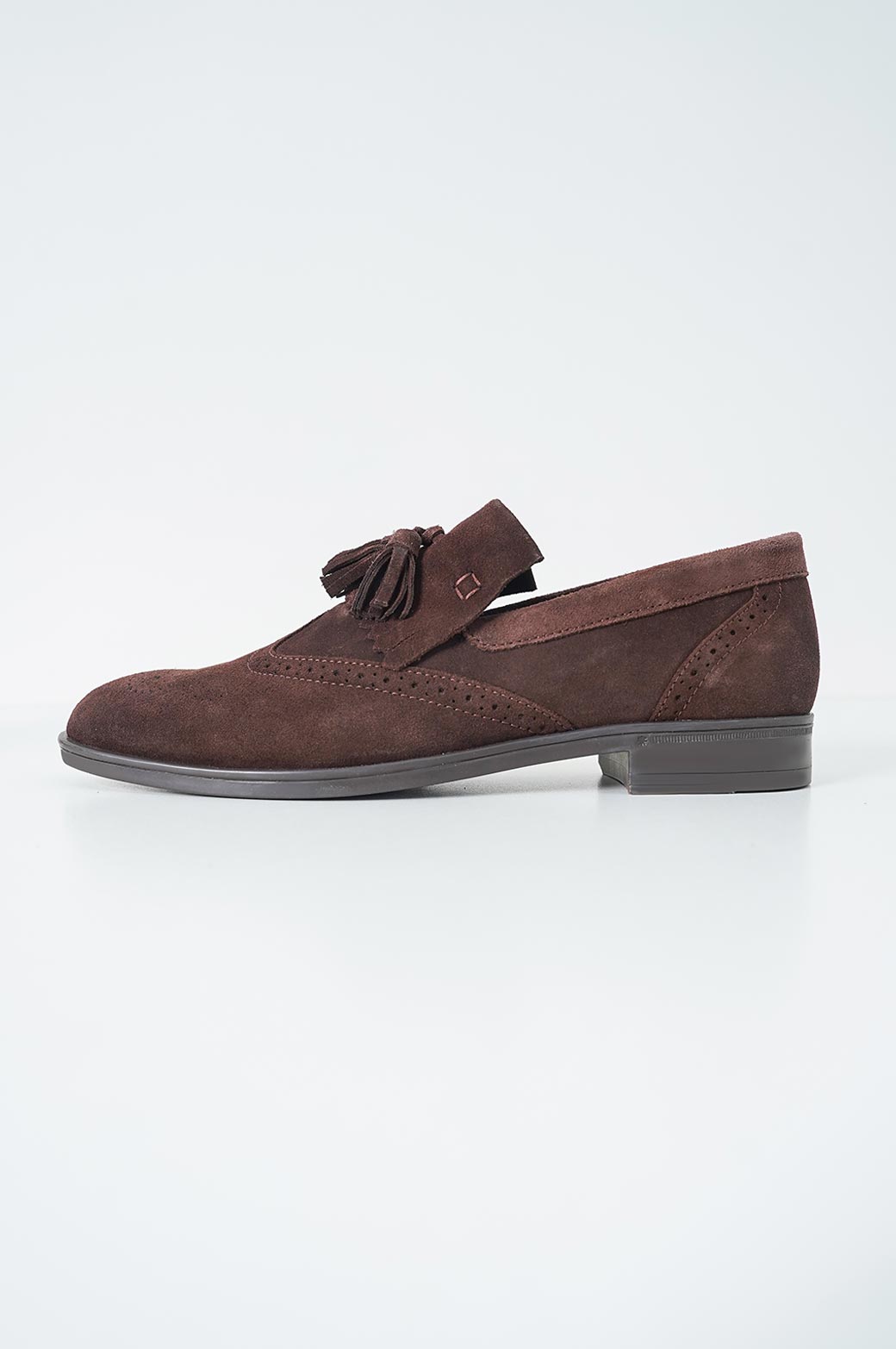 CHOCOLATE BROUGE LEATHER LOAFERS