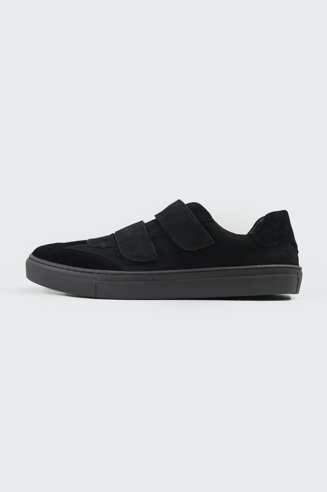 BLACK CONTRAST LEATHER SNEAKERS